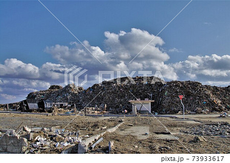 津波で被災した南三陸町志津川の2012年3月の様子 73933617