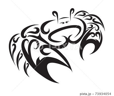 Line art vector logo of Fiddler crabs. It is sign of cancer zodiac. Line art vector logo of Fiddler crabs. It is sign of cancer zodiac. 73934054