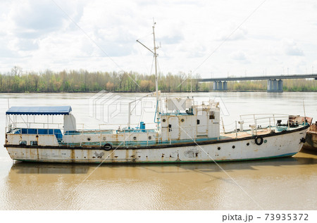 Pleasure boat on river Pleasure boat on river 73935372