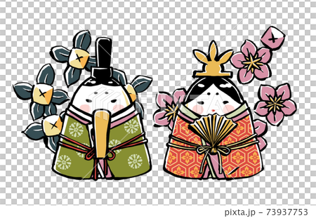 Handmade egg shells with tachibana and cherry blossoms Hand-painted male and female chicks with brush and matte Handmade egg shells with tachibana and cherry blossoms Hand-painted male and female chicks with brush and matte 73937753