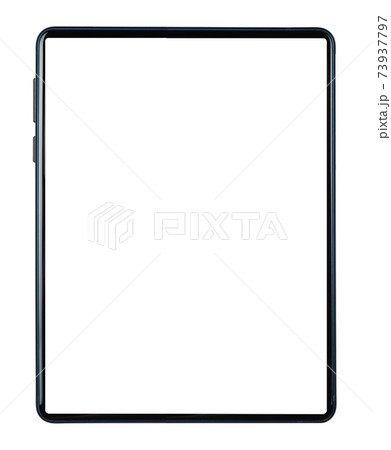 Black tablet white background without screen Black tablet white background without screen 73937797