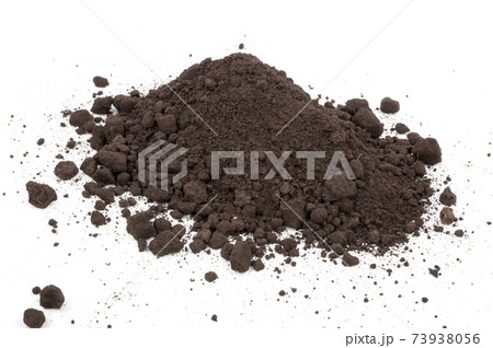 Heap of soil on a white background 73938056