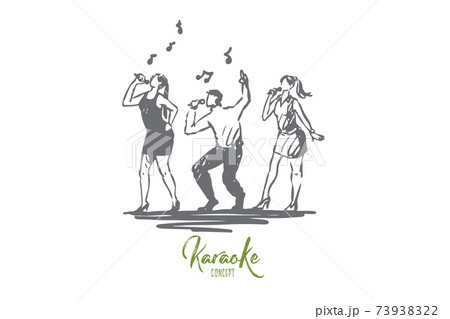 Music Song Band Dance Party Concept Hand のイラスト素材