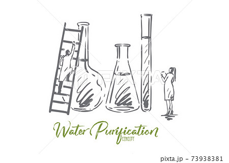 Water, chemical, science, lab, scientific concept. Hand drawn isolated vector. Water, chemical, science, lab, scientific concept. Hand drawn isolated vector. 73938381