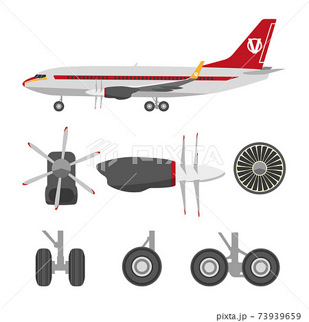 Jets constructor. Flat icons of airplane parts. Collection of aircraft repair symbols 73939659