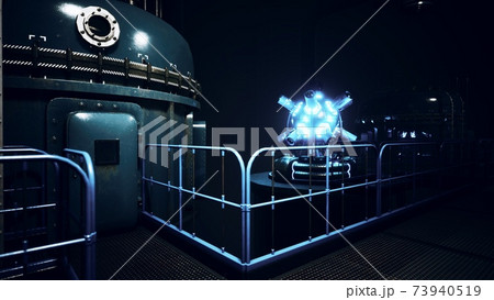 futuristic cyberpunk power plant thermonuclear or nuclear reactor 73940519