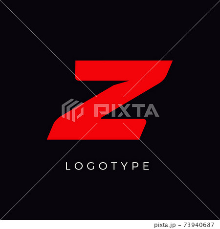 Speed letter Z. Red race monogram logo. Italic bold racing style vector latin character. Letter for branding. Typeset design. 73940687