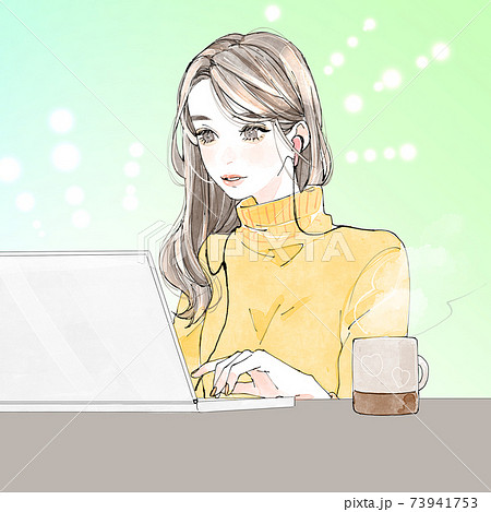 リモートワーク(背景付き) リモートワーク(背景付き) 73941753