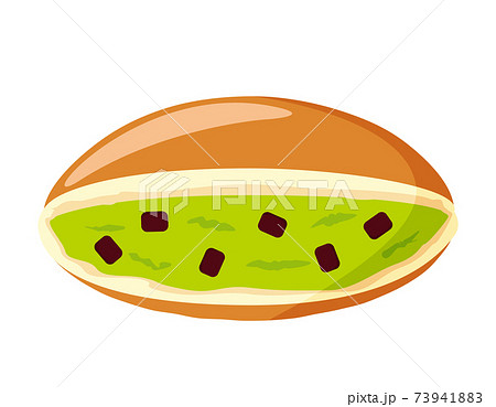 どら焼きのベクターイラスト　和菓子　抹茶味　 73941883