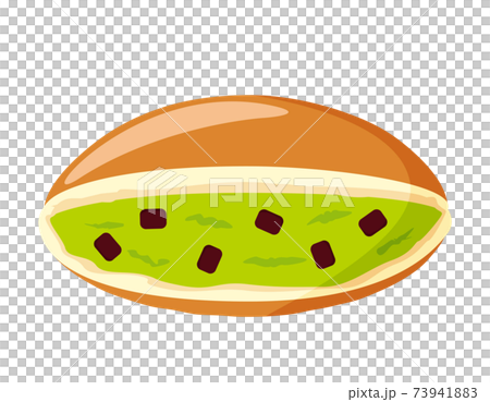 どら焼きのベクターイラスト 和菓子 抹茶味 のイラスト素材