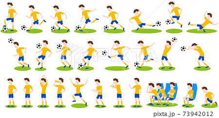 試合中のサッカー選手、フィールダーの様子 試合中のサッカー選手、フィールダーの様子 73942012