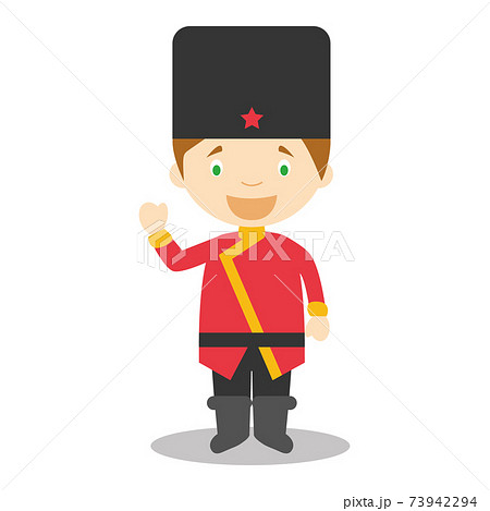 Character from Russia dressed in the traditional way Vector Illustration. Kids of the World Collection. 73942294