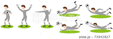 試合中のサッカー選手(キーパー)の様子 試合中のサッカー選手(キーパー)の様子 73942827