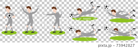 試合中のサッカー選手(キーパー)の様子 試合中のサッカー選手(キーパー)の様子 73942827