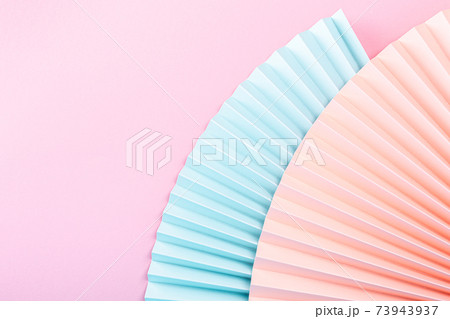 Colorful abstract background with paper fans Colorful abstract background with paper fans 73943937