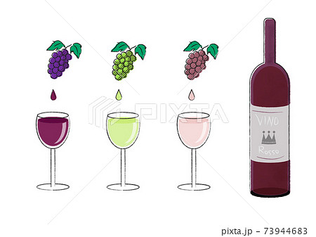 葡萄 ワイン グラスのイラストのイラスト素材