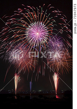 東京都 葛飾花火大会の写真素材