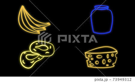 Big vector set: Isolated food icons (delicious dishes). Healthy food , junk food , seafood, fast food, drinks 73949312