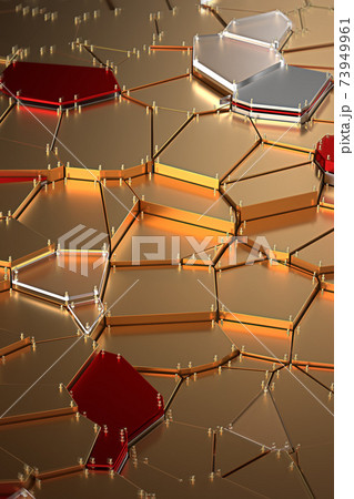 broken golden glass with sharp pieces over background 73949961