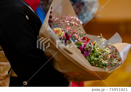 結婚式 花束贈呈の写真素材