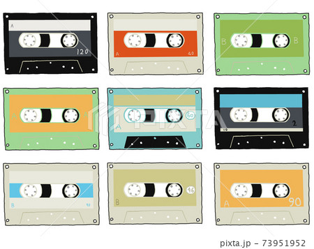 カセットテープセットのイラスト素材 [73951952] - PIXTA