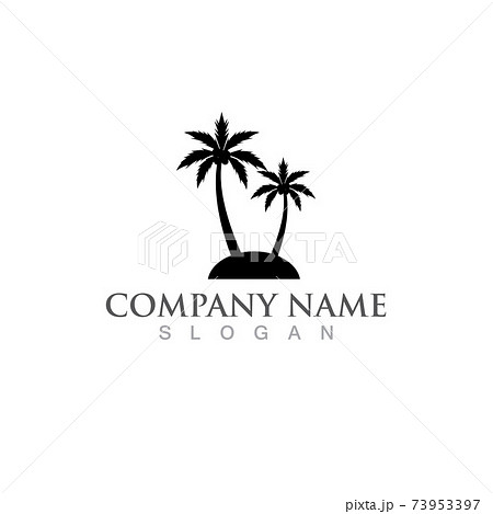 Palm Tree Summer Logo Templateのイラスト素材