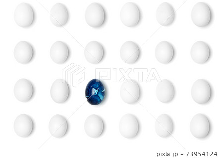 Blue egg and white eggs ester background 73954124