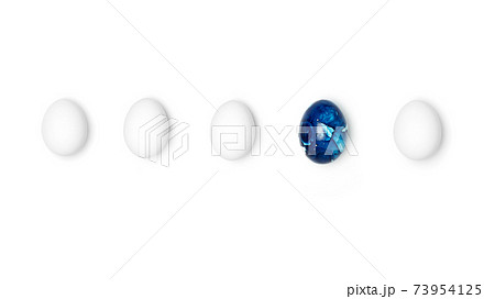 Blue egg and white eggs ester isolated on white Blue egg and white eggs ester isolated on white 73954125