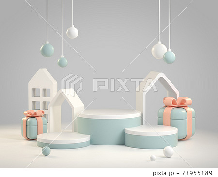 Modern Abstract Mockup Display Festive Decoration Object Background 3d Render 73955189