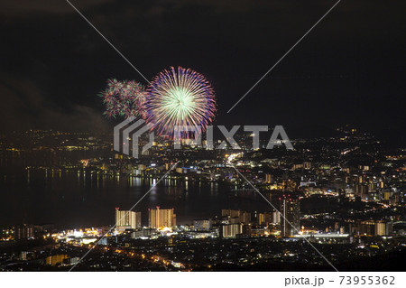 滋賀県大津市 びわ湖大花火大会の写真素材