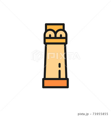 Ancient egyptian column flat color line icon. Isolated on white background 73955855