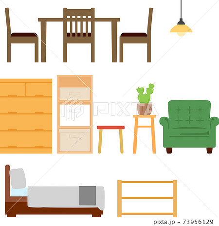 家具 インテリアのイラストセットのイラスト素材