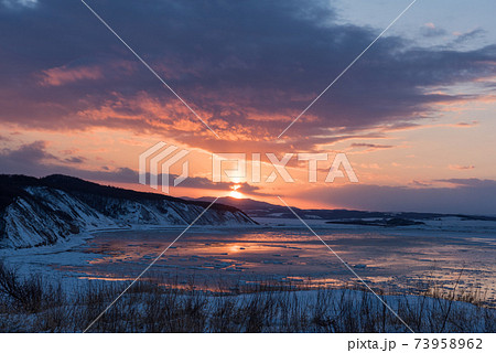 能取岬の夕日 能取岬の夕日 73958962