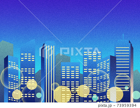 シティポップ的 ビル街背景のイラスト素材