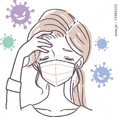 ウイルスと女性のイラスト素材02 73960232