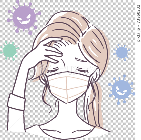 ウイルスと女性のイラスト素材02 73960232