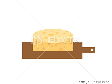 カッティングボードに乗せたチーズのイラスト 73961972