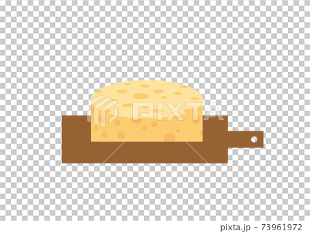 カッティングボードに乗せたチーズのイラスト 73961972