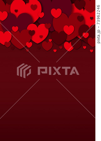 バレンタインイメージ素材 大中小の赤いハートが上に湧き上がるイメージ 縦 他色有り バレンタインイメージ素材 大中小の赤いハートが上に湧き上がるイメージ 縦 他色有り 73962246