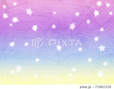 鉛筆で手描きした背景テクスチャーを使用した星空 ゆめかわのイラスト素材
