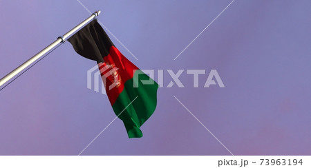 3d rendering of the national flag of the Afghanistan 3d rendering of the national flag of the Afghanistan 73963194