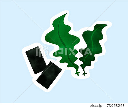 免疫力を高める食材／糖質制限／栄養食／水彩／海藻類／海苔 73963263