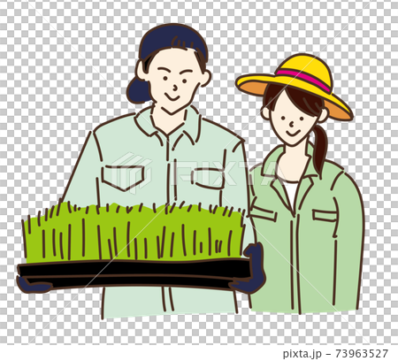 Illustration of agriculture, forestry and fishery farmer agriculture female couple management 73963527