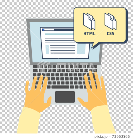Vector illustration displaying a website made of HTML and CSS 73963566