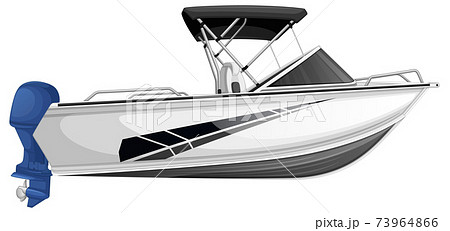 Speed boat or power boat isolated on white background 73964866