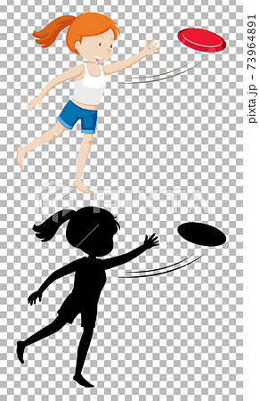 Summer cartoon character on transparent background and its silhouette Summer cartoon character on transparent background and its silhouette 73964891