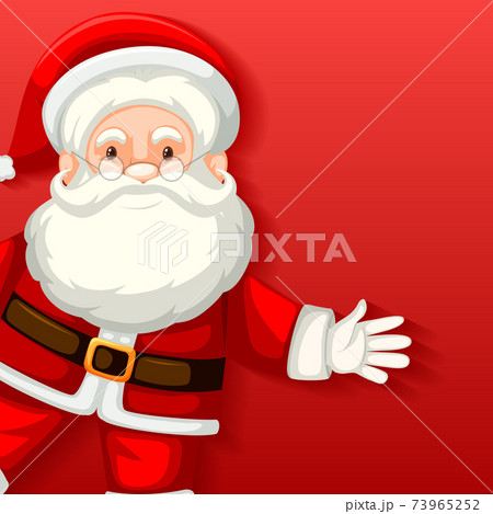 Cute Santa Claus cartoon character on red background Cute Santa Claus cartoon character on red background 73965252
