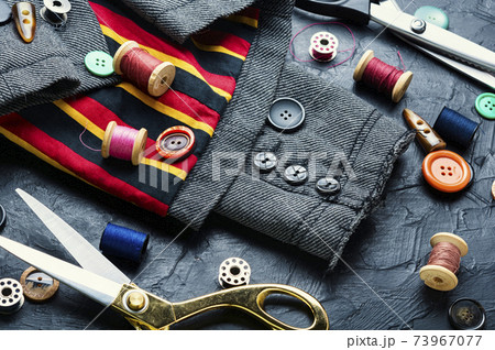 Fabrics and sewing tools Fabrics and sewing tools 73967077