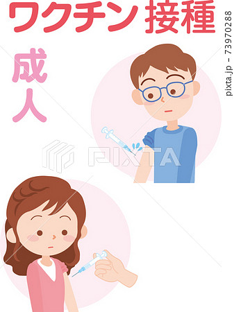 ワクチン注射を打ってもらう人のイラスト素材