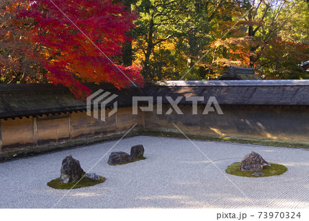 枯山水の紅葉 73970324